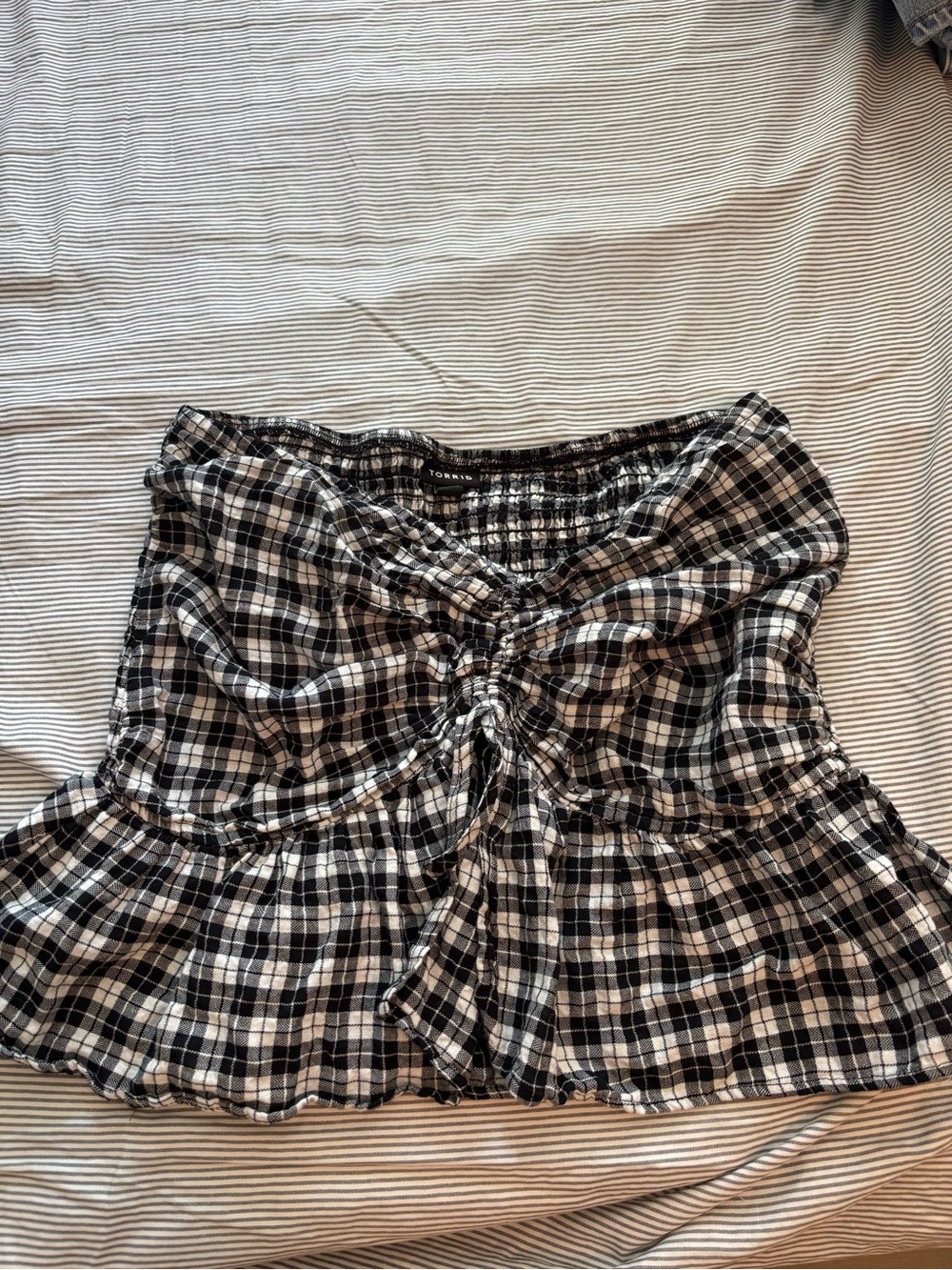 torrid Black and White Plaid Tie-Front Shirt